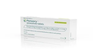 Ponvory 2mg-9mg ascending doses (14-day titration starter pack); maintenance dose is 20mg Tablet