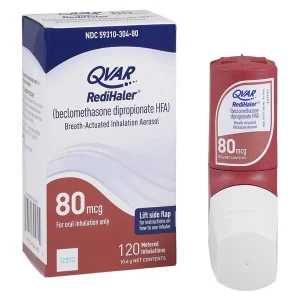 Qvar RediHaler 40 mcg/actuation and 80 mcg/actuation (both strengths marketed) Inhaler